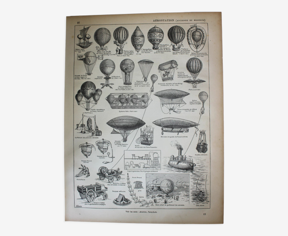 Lithographie montgolfière