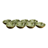 Set of 8 bowls in majolica, cabbage leaf