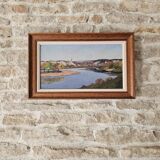 Oil painting on isorel Montlouis sur Loire - Rochecorbon Signed D Guiet