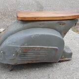 Scooter stool with teak seat