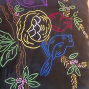 Vintage hand embroidered cushion