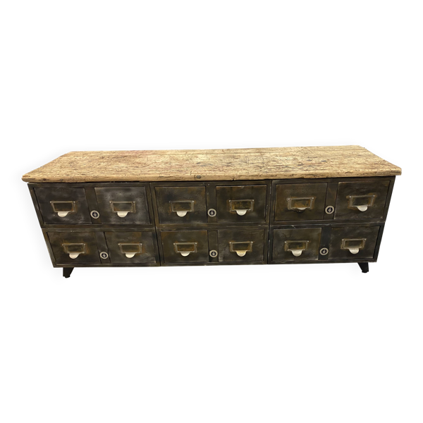 Meuble bas 12 tiroirs industriel vintage