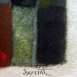 Painting "Abstraction" HSP by JM Brossat (born in 1946)