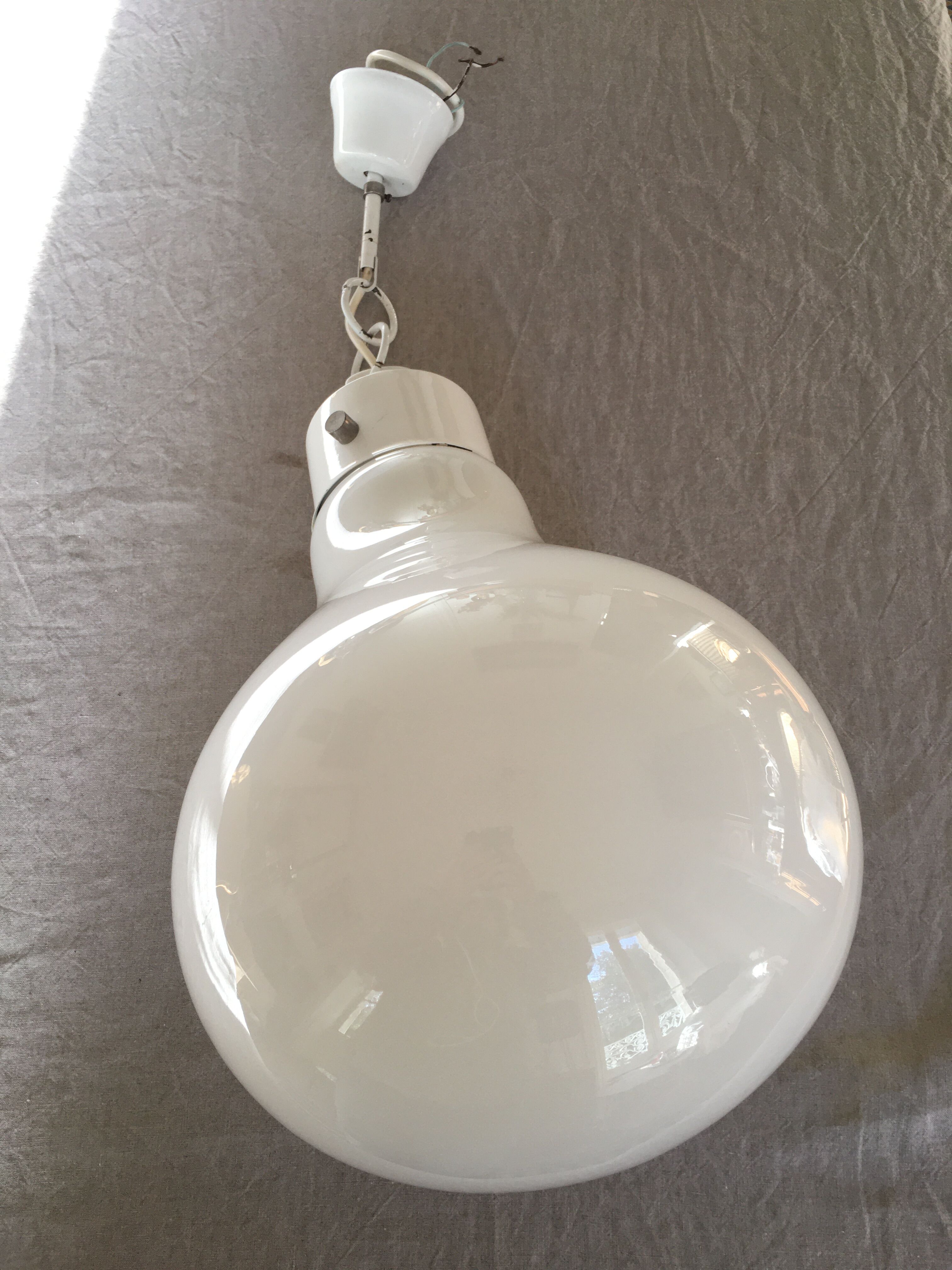 Glass bulb hanging lamp 1980