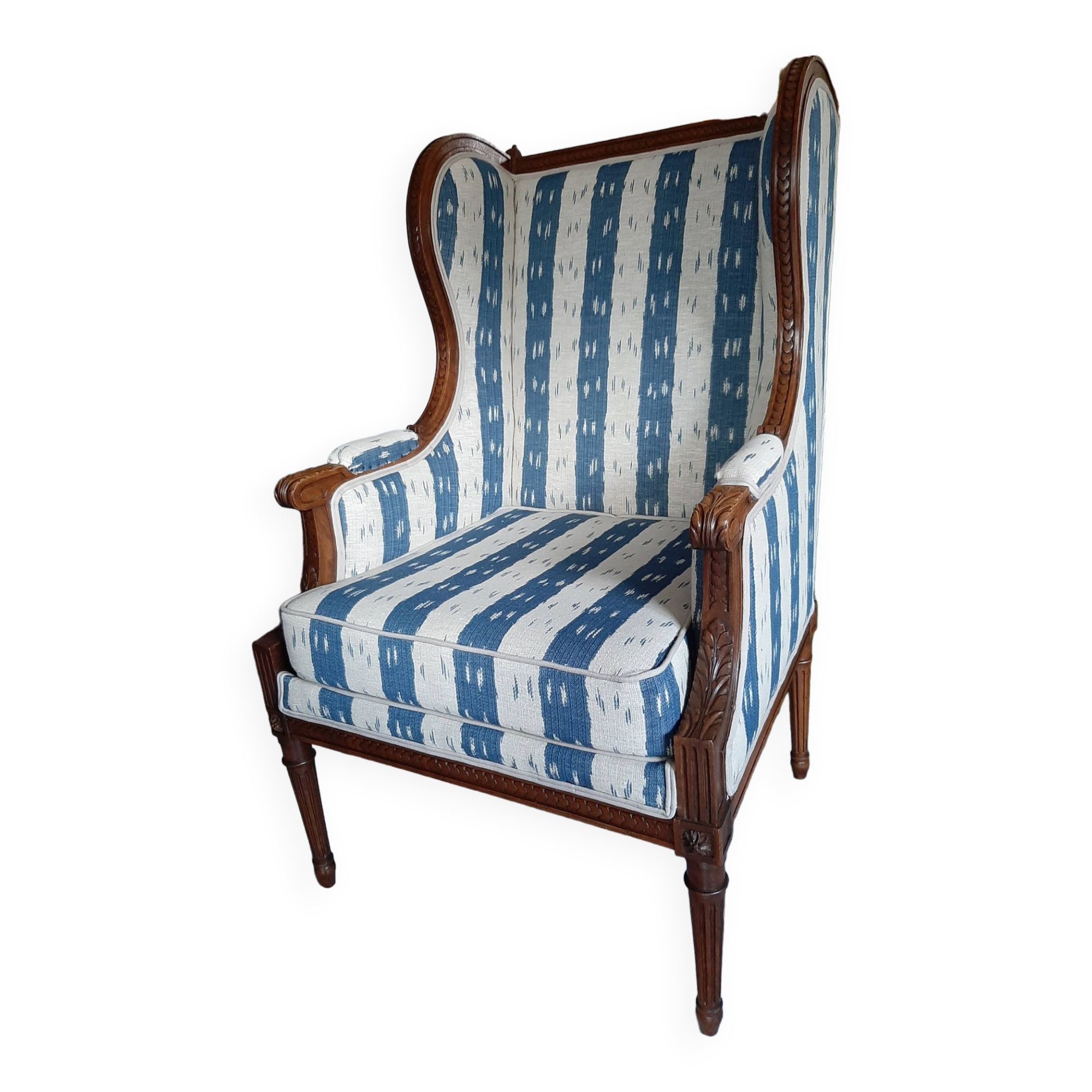 Fauteuil Bergère à oreilles, style Louis XVI