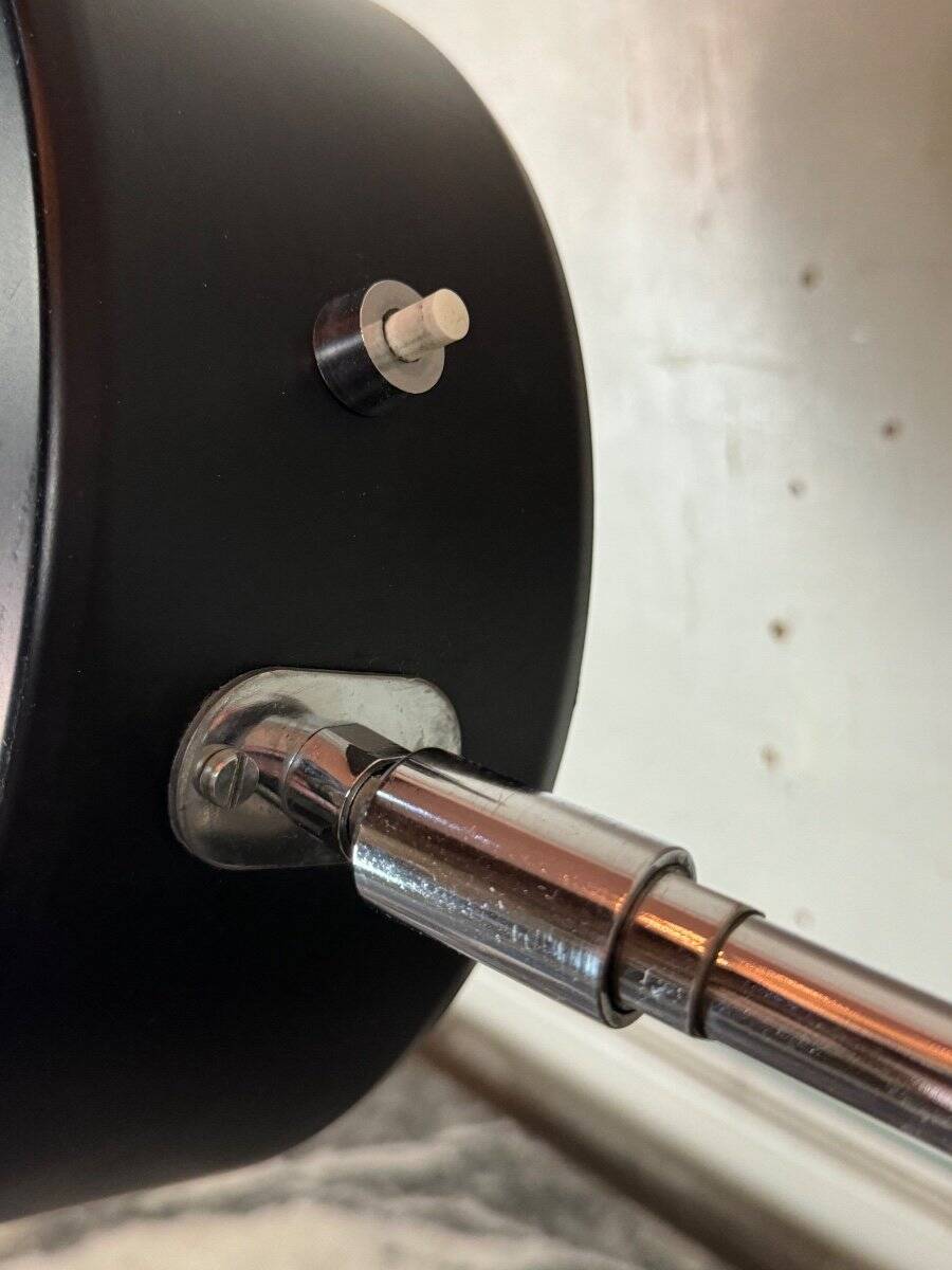 Desk Lamp By Anders Pehrson For Ateljé Lyktan Circa 1960, Leather, Chrome And Metal