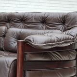 1970s, Scandinavian 3-seater sofa by Arne Norell, furniture leather.