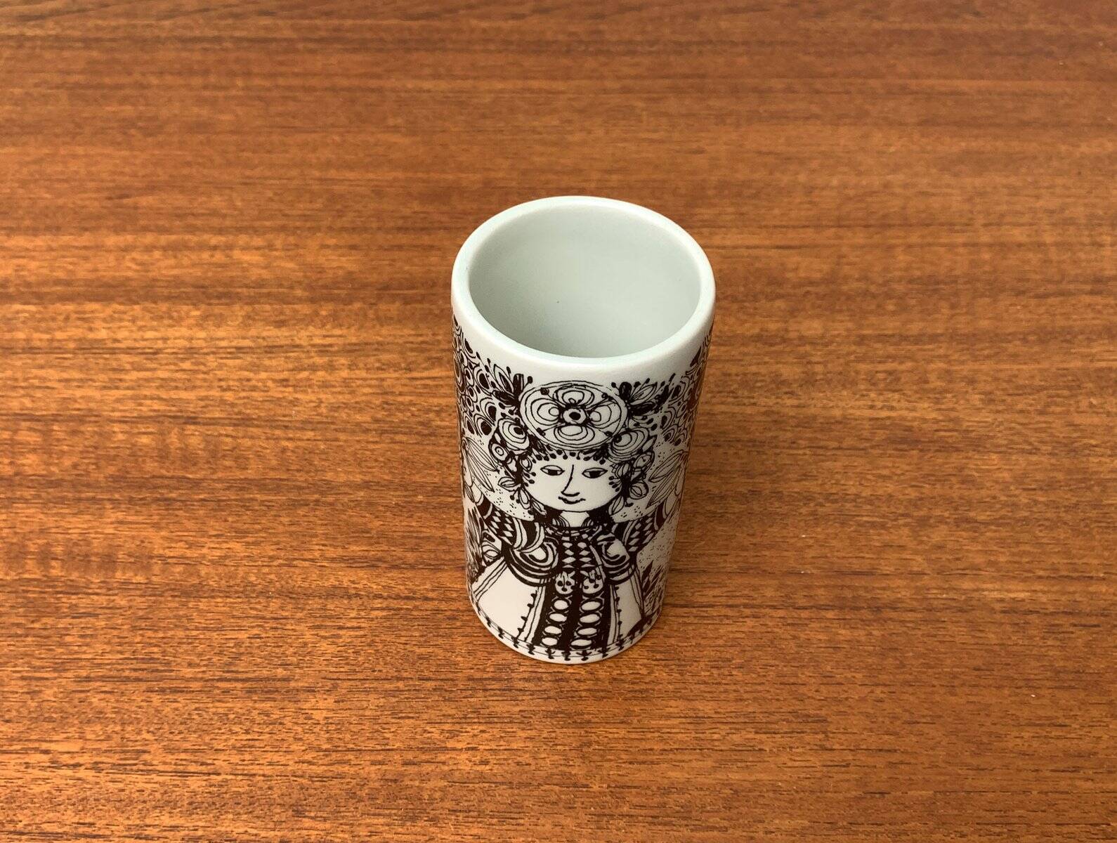 Danish Flora vase from the mid-century by Bjørn Wiinblad for Nymölle Denmark, 1960s.