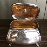 Antique jewelry box silver metal