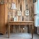 Large desk with turned legs in solid oak (renovated)