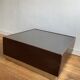 Table basse cuir chocolat vintage 1970