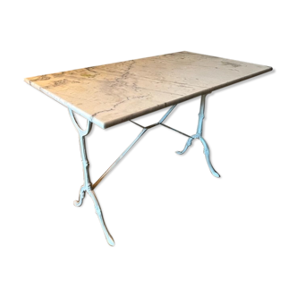 Bistro table in cast iron and marble 1940/50