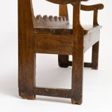 Liturgical bench with fruit wood backrest - French work - nineteenth century.