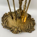 Brass fireplace servant 3 utensils and support
