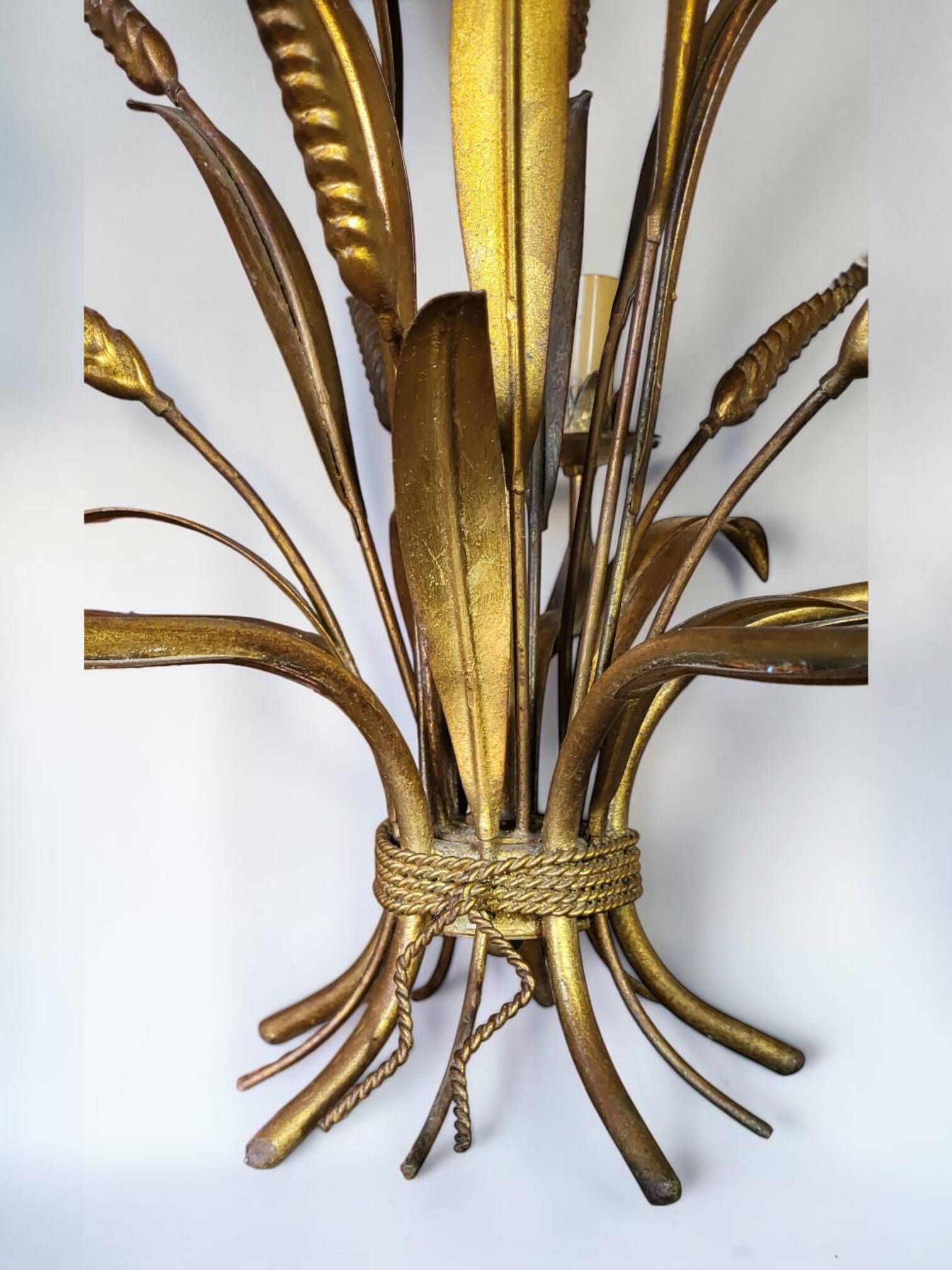 Lustre métal doré Hollywood Regency, Hans Kögl 1970's