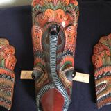 Wooden triptych mask