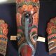 Wooden triptych mask