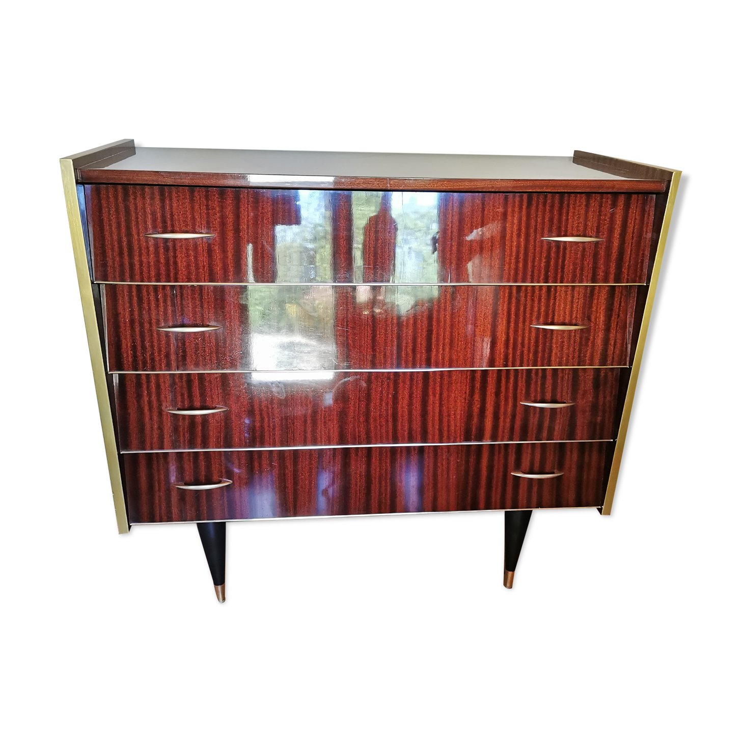 Large vintage chest of drawers 4 drawers restyled