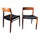 Paire de chaises Niels O. Møller modèle 75 – teck & cordage noir refait