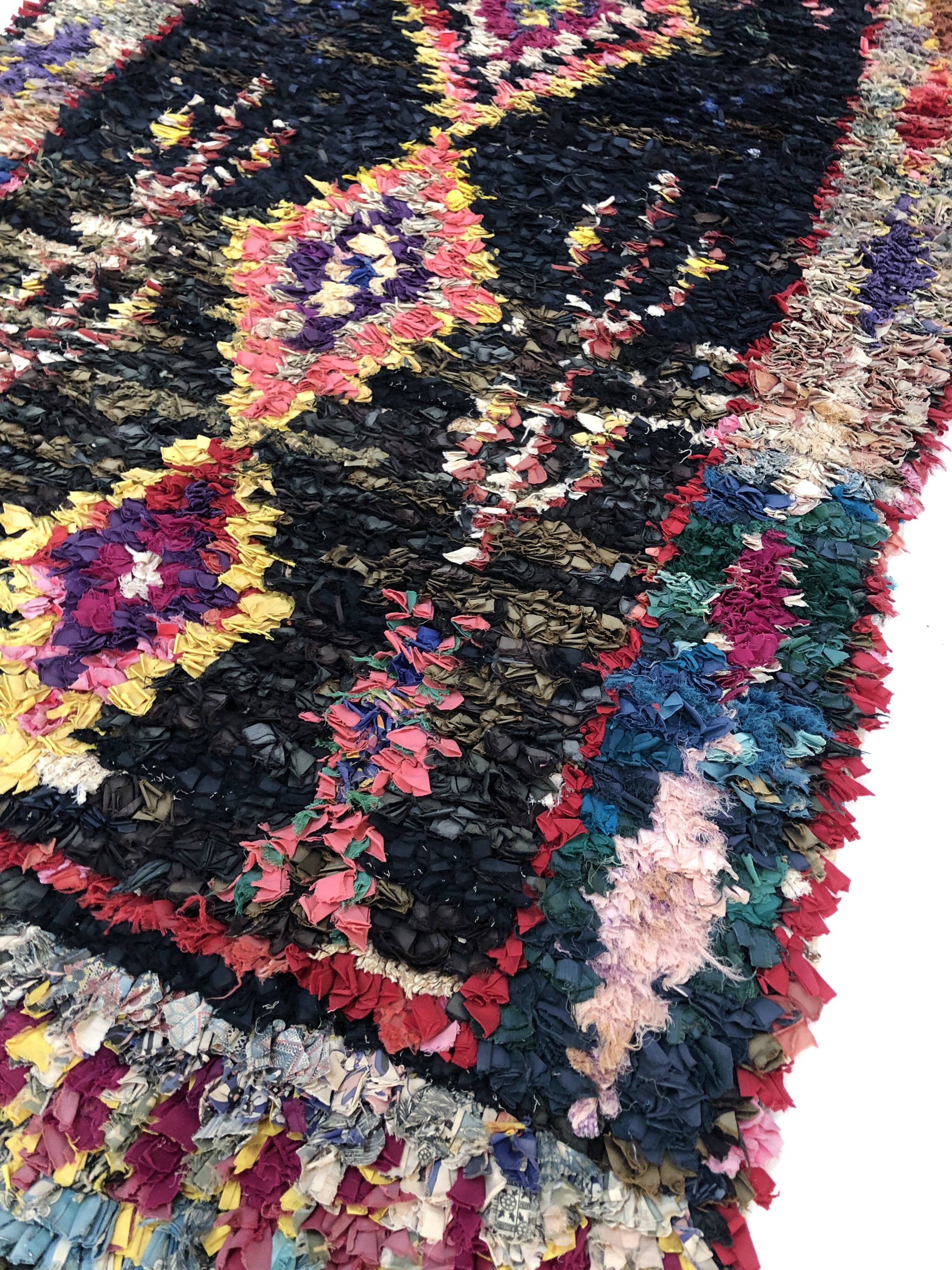 Moroccan Berber carpet Old Boucherouite 2,31x1.11m