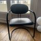 Armchair in black aluminum and leather by Effezeta, 1970