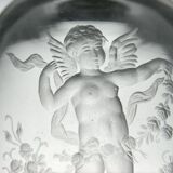 French 19th Century Eugene Michel Miniature Intaglio Carved Glass Vase