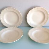 Four soup plates Ivory service/Faienceries de Sarreguemines/vintage 50
