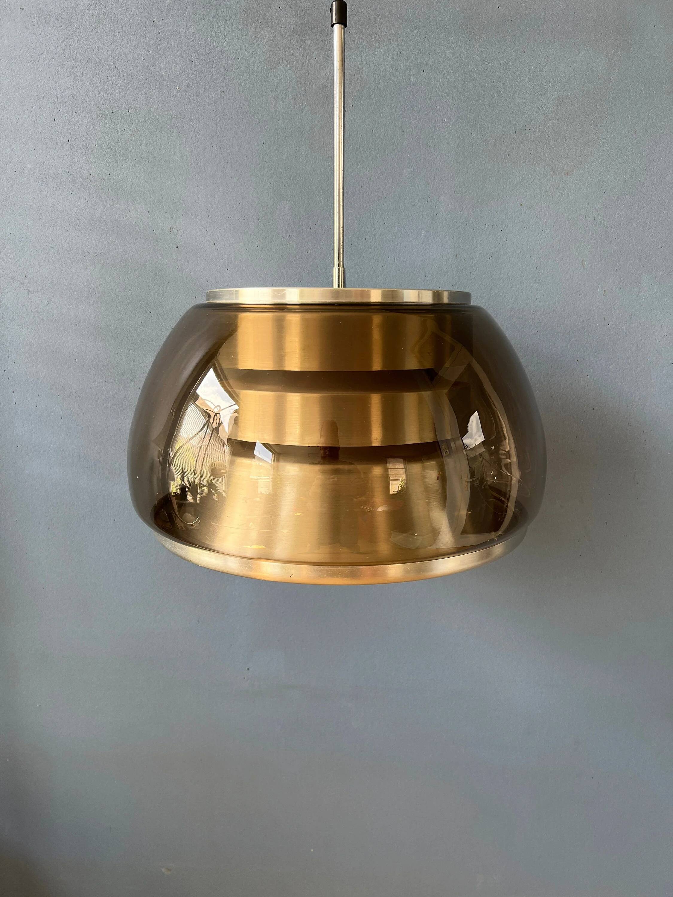 Suspension Space Age vintage 1970s in smoked glass