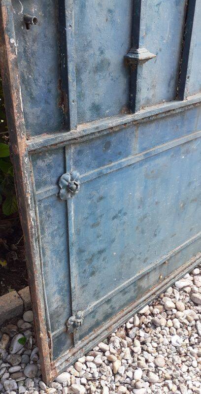 Portillon plein, fer jardin, H247x110cm, ancien, porte extérieure