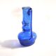 Miniature soliflore vase, antique blown glass in blue, craftsmanship from 1900.