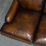 Howard & Son leather canapé, restored vintage, 3-seater