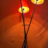 Vintage floor lamp 1950-1960 black metal with tripod base with 3 heads