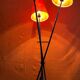 Vintage floor lamp 1950-1960 black metal with tripod base with 3 heads