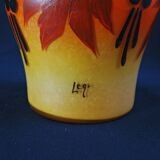 Legras-Montjoye enameled & painted glass biscuit bucket, Art Deco period