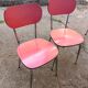 2 chaises en formica rouge années 70