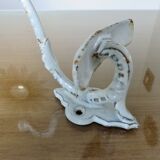 Pair of enameled cast iron coat hooks, 19th