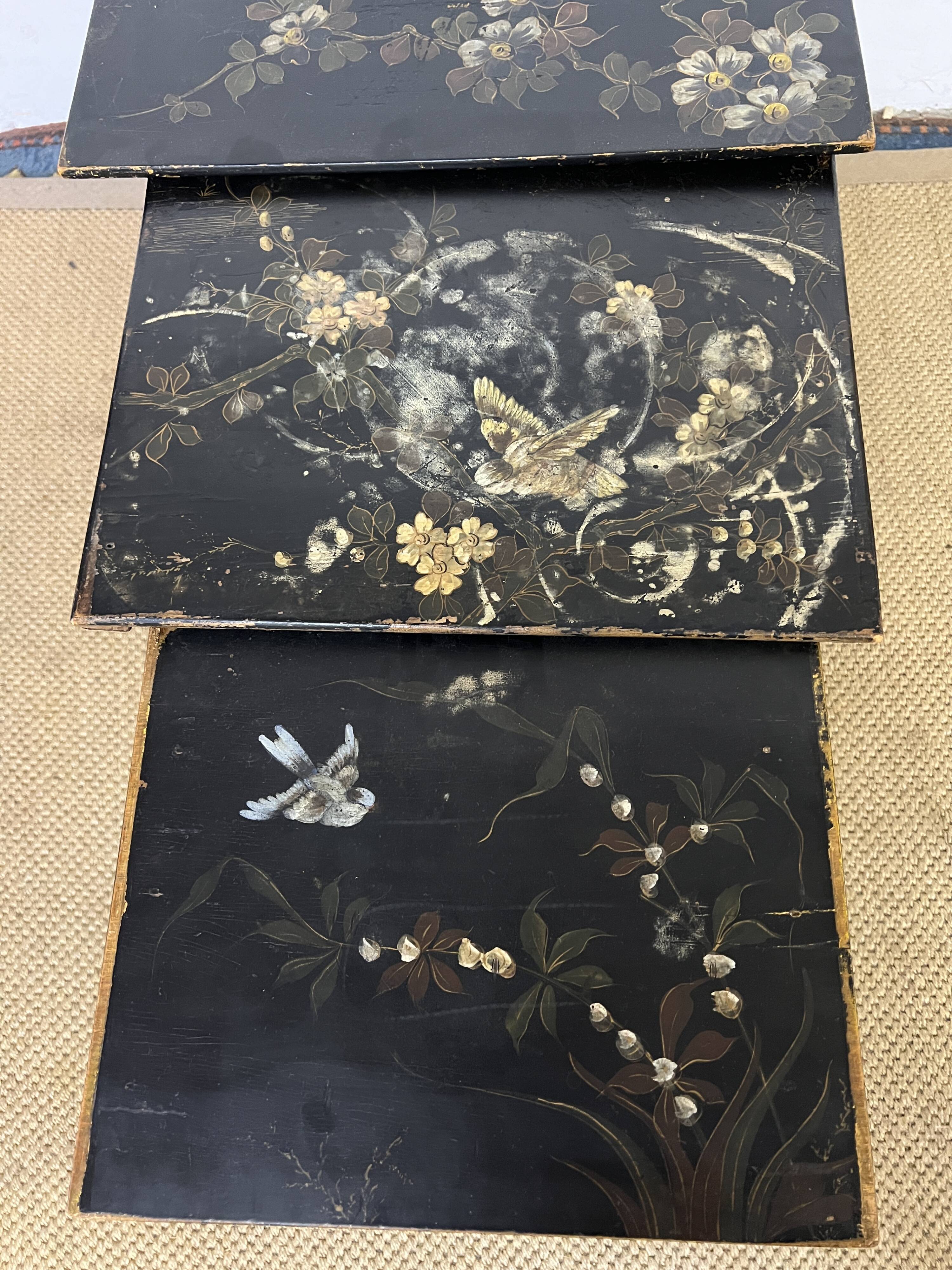 Set of 4 wooden nesting tables, Napoleon III