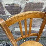 Paire de chaises bistrot 1950 brasserie bois courbé