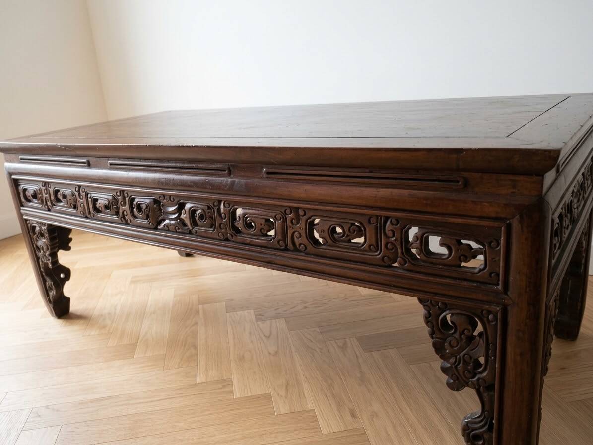 Chinese style coffee table in carved wood