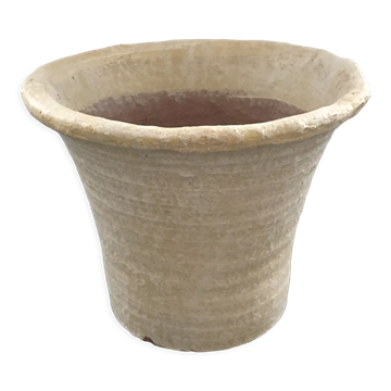 Whitewashed terracotta flowerpot