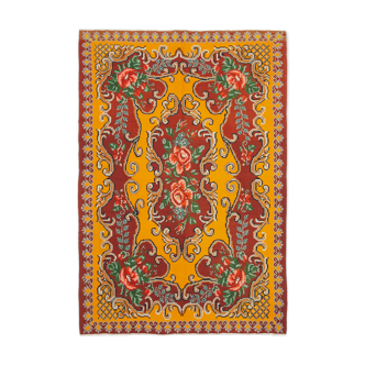 Handmade Vintage Moldovian Red Kilim 192 cm x 275 cm - 23399