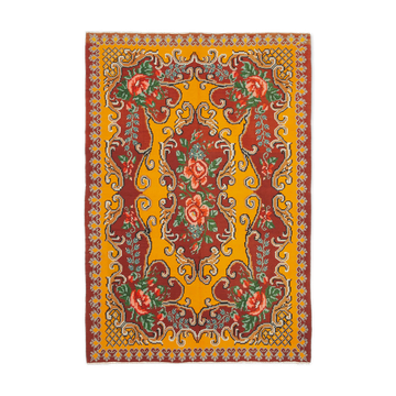 Handmade Vintage Moldovian Red Kilim 192 cm x 275 cm - 23399