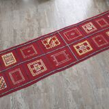 Moroccan red carpet wool corridor format, 70s