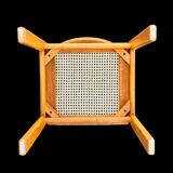 Set of 4 vintage chairs in solid ash and cane