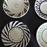 Dinette series of five flat plates in earthenware XXth
