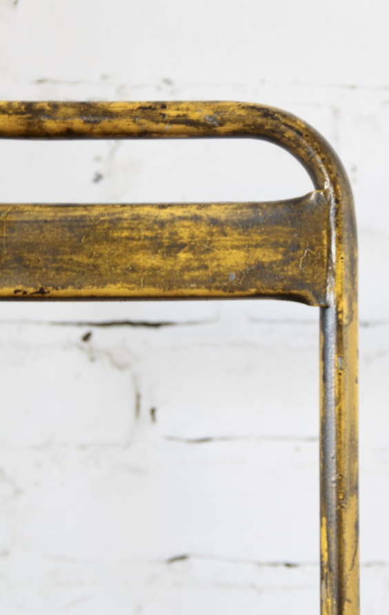 Yellow metal bistro chair