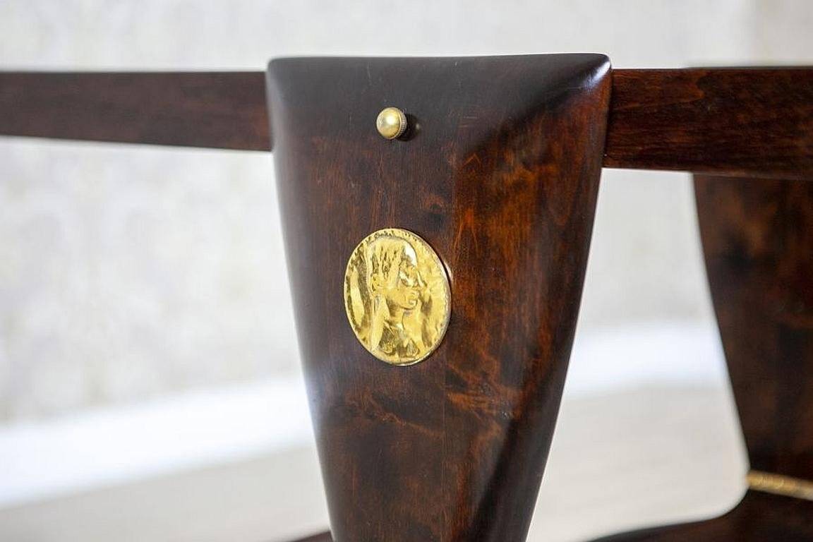 Vintage Side Table in Dark Brown Beech, 1950s