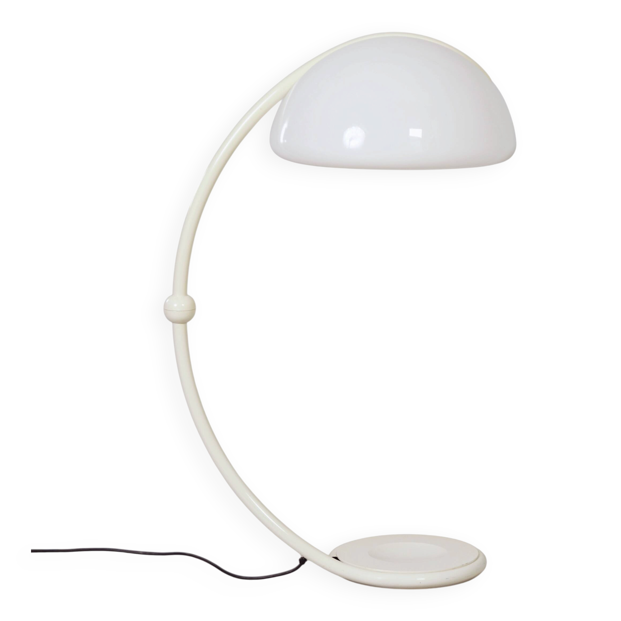 Lampadaire Serpente par Elio Martinelli pour Martinelli Luce, années 1970 en blanc.