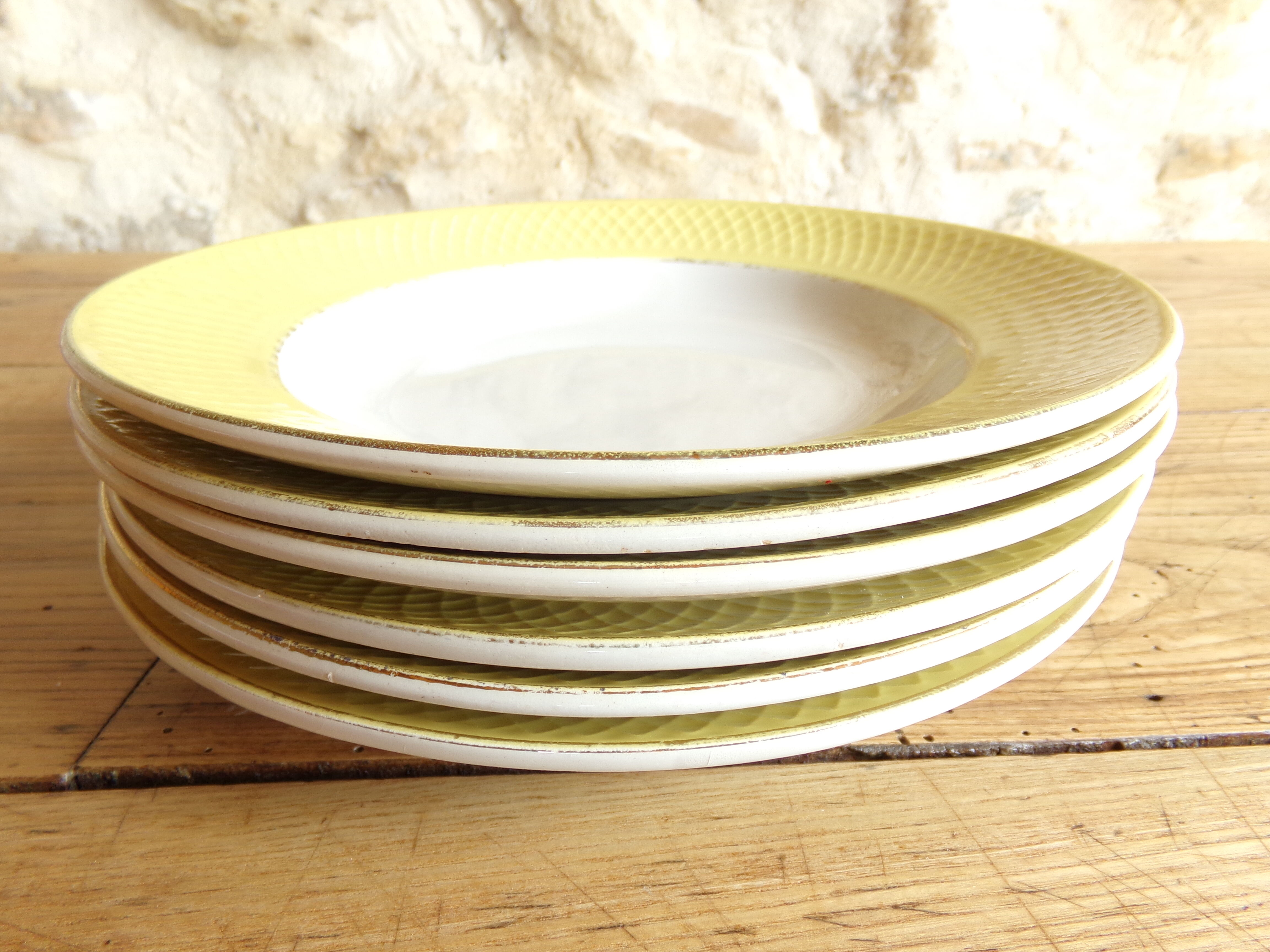 6 hollow earthenware plates - Orchies - Moulin des Loups
