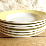 6 assiettes creuses en faïence - Orchies - Moulin des Loups